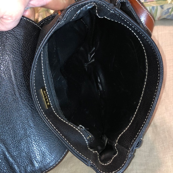 Vintage BALLY Cross-Body 2-Tone Weave Leather Black & Brown Elegant Luxe $548 - Picture 12 of 16